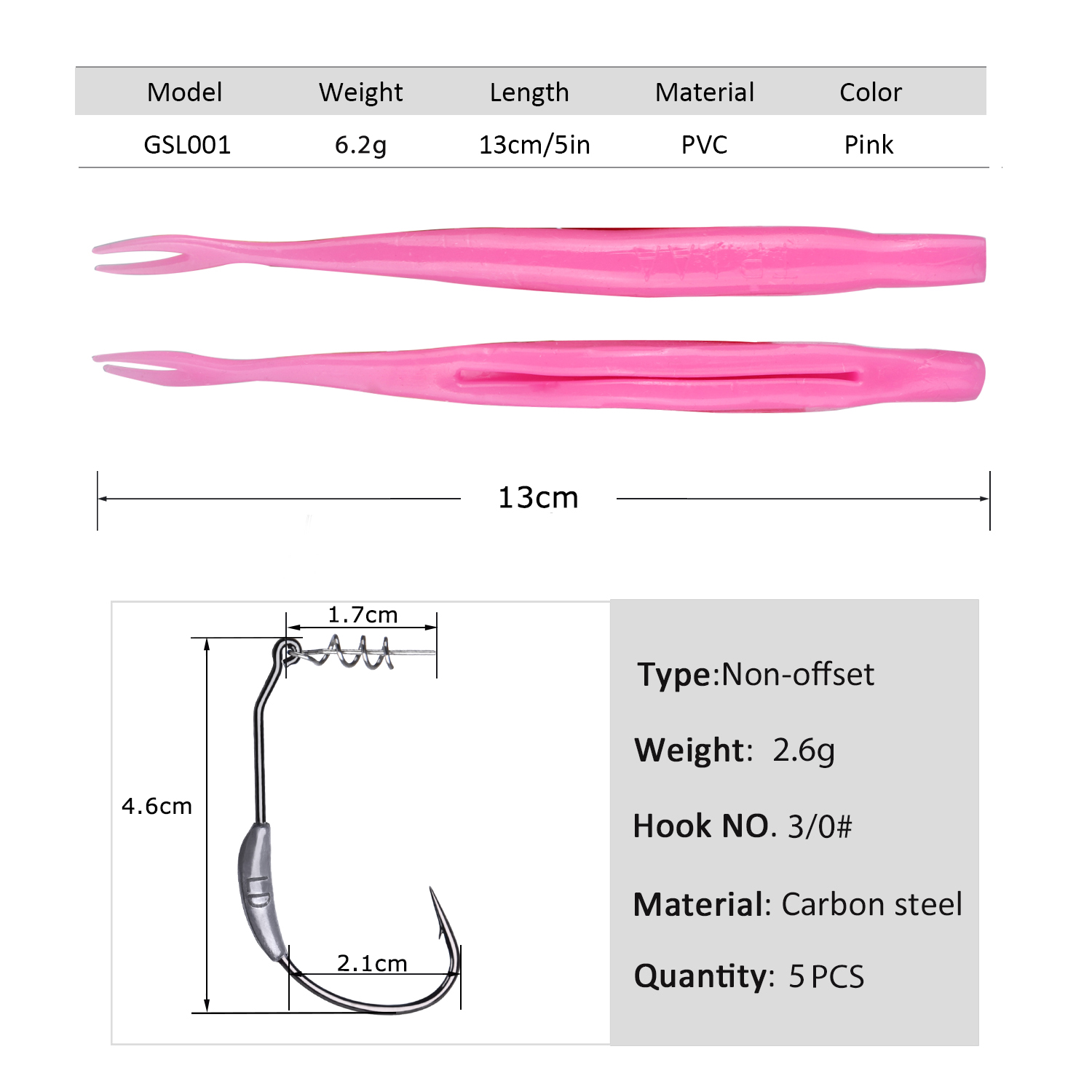 Goture 5pcs Weedless Split Tai - Fishing Hook Weedless recension och pris