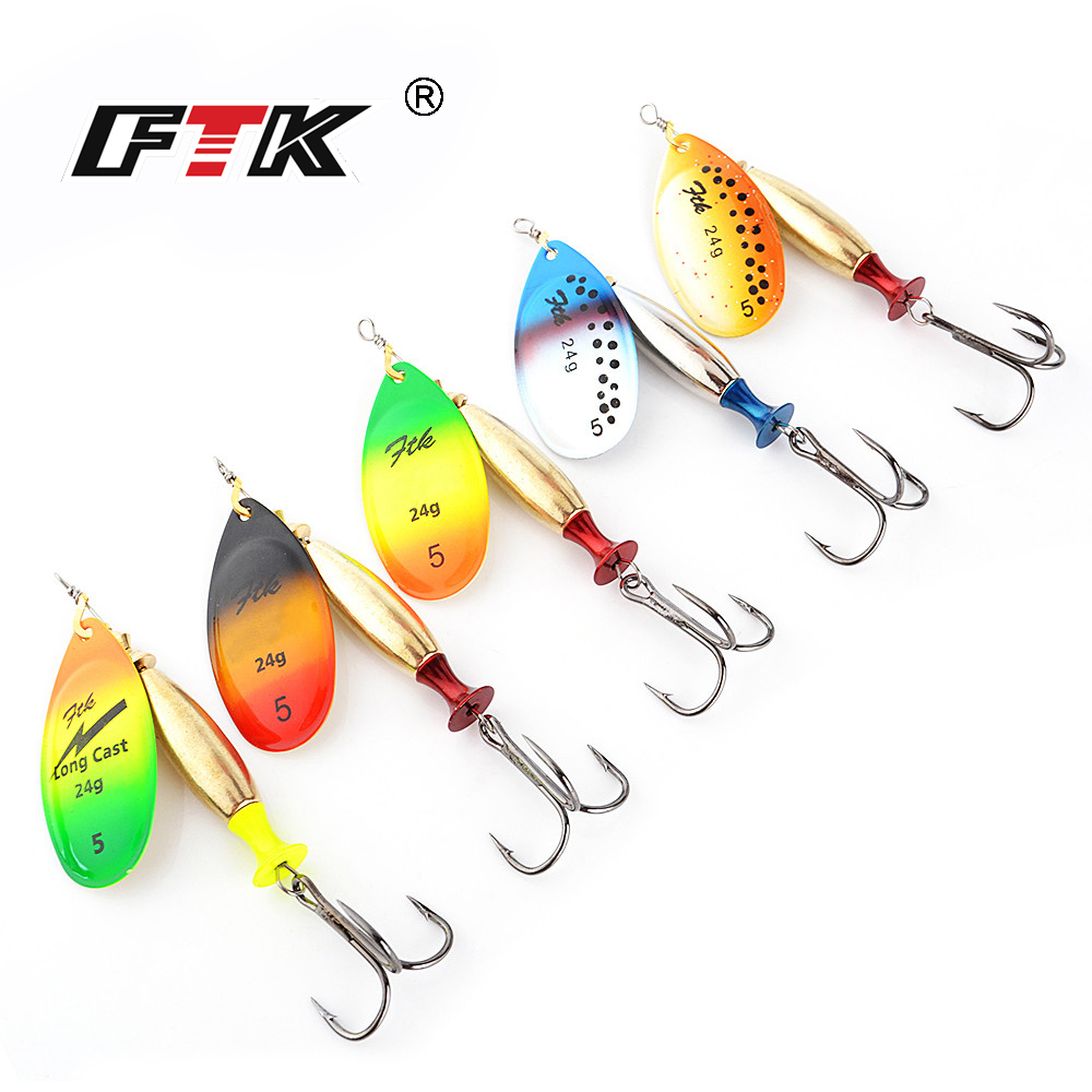 FTK 18g 24g Spinner Bait Hard  - Fishing Hook Treble recension och pris