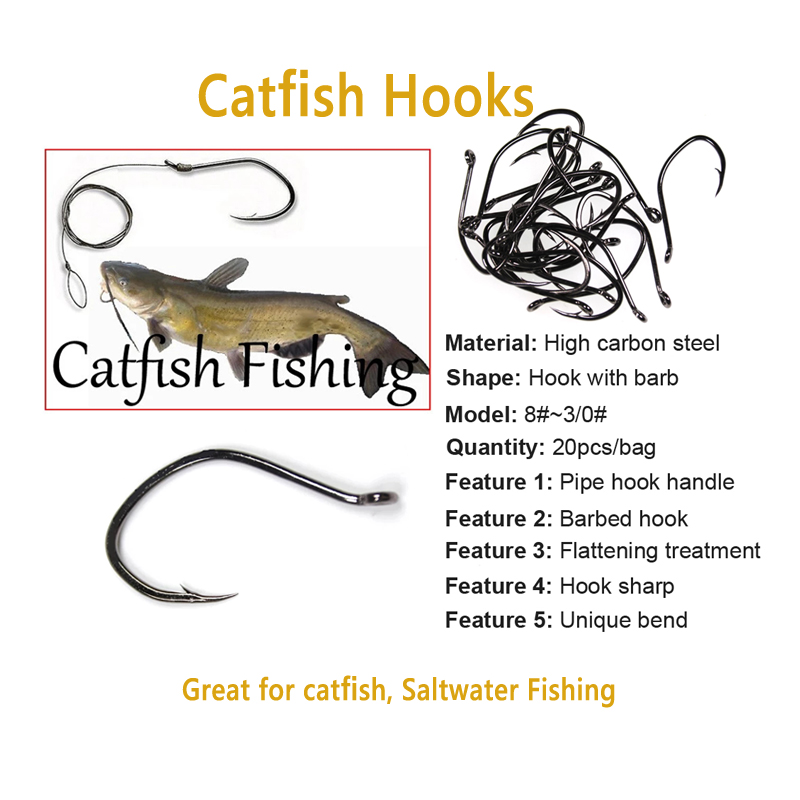 Wifreo 20pcs V Shape Catfish H - Fishing Hook Assortment recension och pris