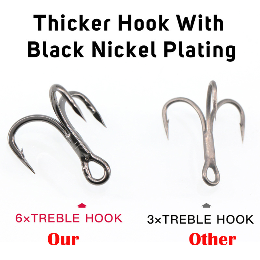 6X Fishing Treble Hook 10Pcs T - Fishing Hook Offset recension och pris